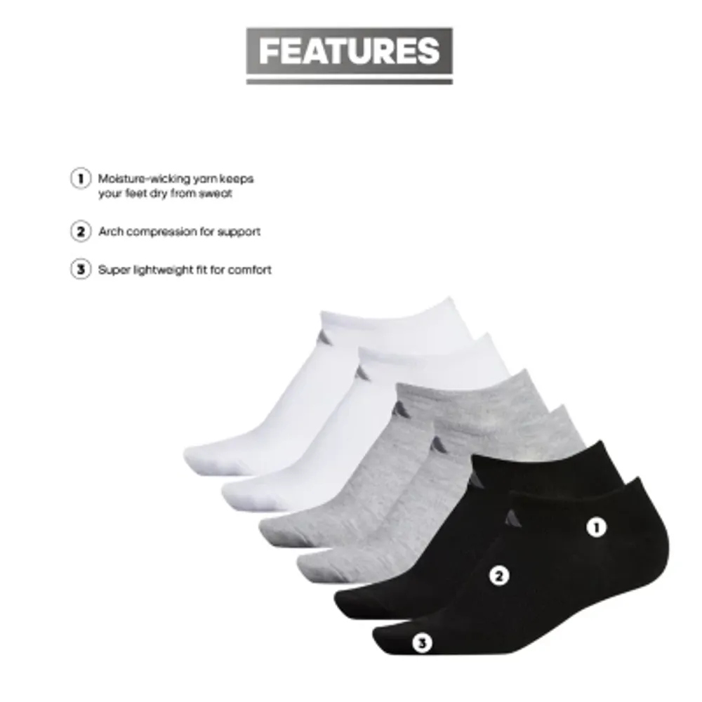 adidas Superlite 6 Pair No Show Socks Womens