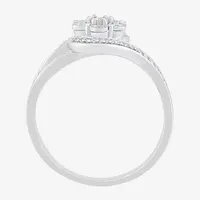 Womens 1/6 CT. T.W. Natural White Diamond Sterling Silver Cocktail Ring