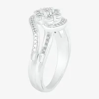 Womens 1/6 CT. T.W. Natural White Diamond Sterling Silver Cocktail Ring