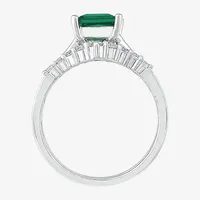 Modern Bride Gemstone Womens Lab Created Green Emerald 14K White Gold Bridal Set