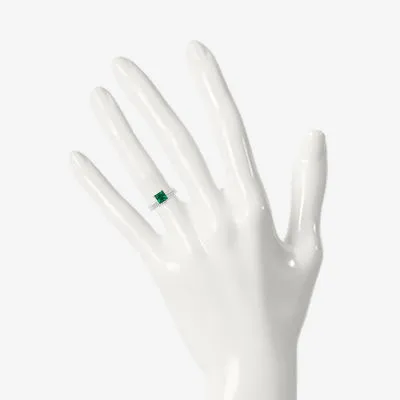 Modern Bride Gemstone Womens Lab Created Green Emerald 14K White Gold Bridal Set
