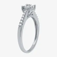 Womens 1/2 CT. T.W. Natural White Diamond 10K Gold Round Side Stone Engagement Ring