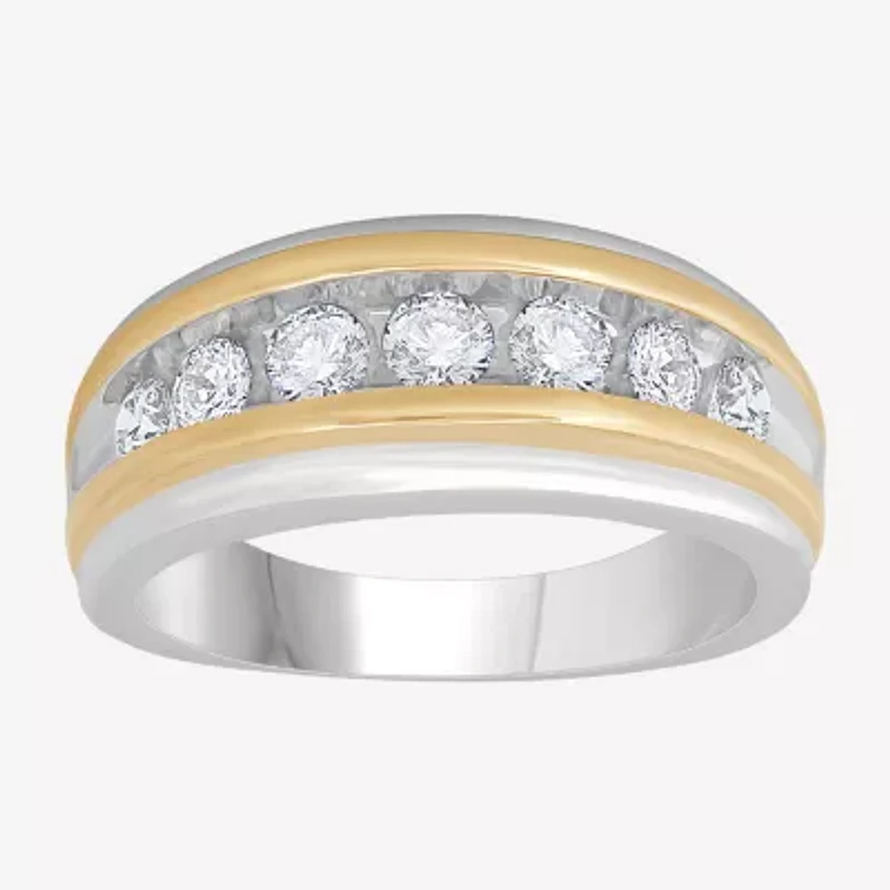 Mens 1 CT.T.W. Natural Diamond 10K Two-Tone Gold Band Ring