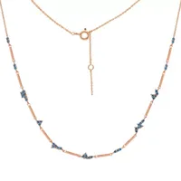 Diamonart Womens 1 1/6 CT. T.W.  Blue Cubic Zirconia 14K Rose Gold Over Silver Round Pendant Necklace