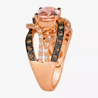 Le Vian® Ring featuring 1  1/3 CT. T.W. Peach Morganite™ Chocolate Diamonds® 1/5 Nude Diamonds™ set 14K Strawberry Gold®