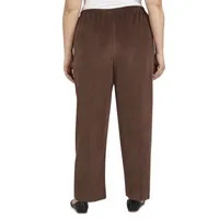 Alfred Dunner Womens Mid Rise Comfort Waistband Straight Corduroy Pant