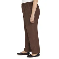 Alfred Dunner Womens Mid Rise Comfort Waistband Straight Corduroy Pant