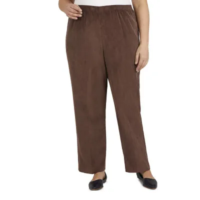 Alfred Dunner Womens Mid Rise Comfort Waistband Straight Corduroy Pant