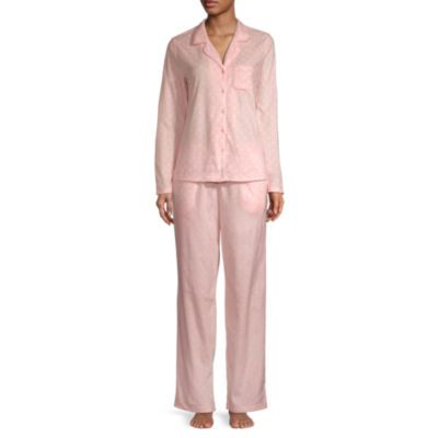 Adonna Fleece Womens Long Sleeve 2-pc. Pajama Sets