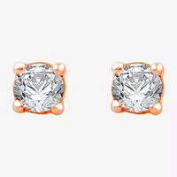 3/8 CT. T.W. Mined White Diamond 10K Gold 4.1mm Stud Earrings