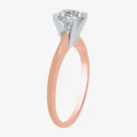 Classic Collection Womens 1 CT. T.W. Natural White Diamond 10K Rose Gold Round Solitaire Engagement Ring