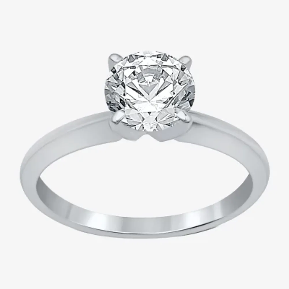 Classic Collection Womens 1 1/4 CT. Natural White Diamond 10K Gold Round Solitaire Engagement Ring