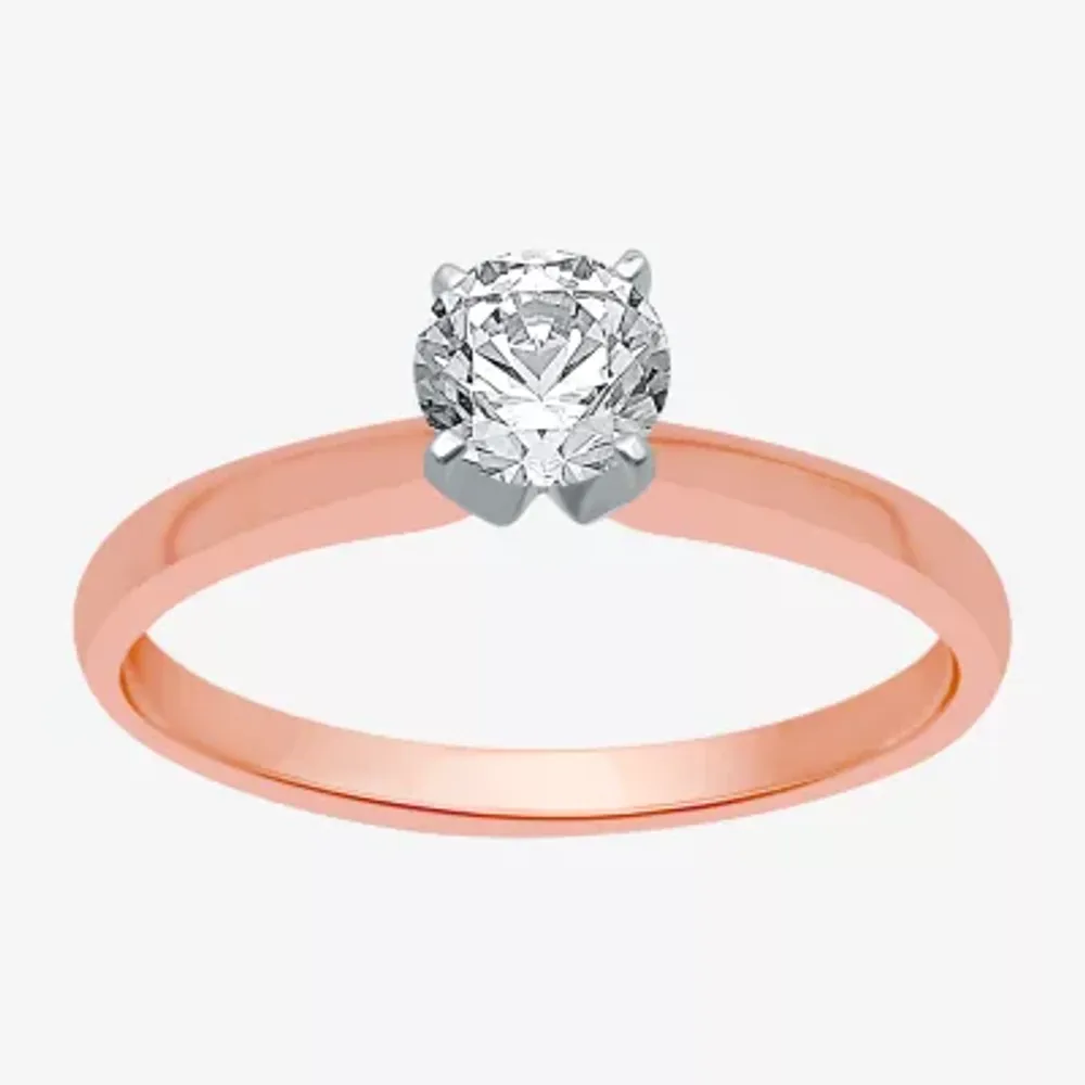 Classic Collection (G / SI1-SI2) Womens 1/2 CT. T.W. Lab Grown White Diamond Round Solitaire Engagement Ring 10K or 14K Gold