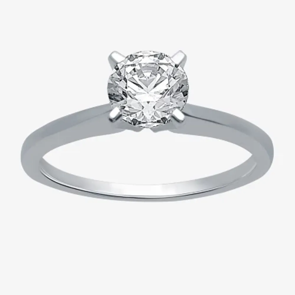 Classic Collection Womens 1 CT.T.W. Natural Diamond 10K Gold Round Solitaire Engagement Ring