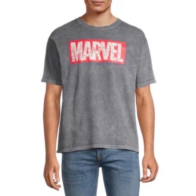 Mens Crew Neck Short Sleeve Classic Fit Marvel Graphic T-Shirt