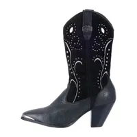 Dingo Womens Ava Stacked Heel Cowboy Boots