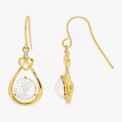 Sparkle Allure Crystal 14K Gold Over Brass Drop Earrings