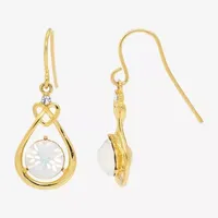 Sparkle Allure Crystal 14K Gold Over Brass Drop Earrings