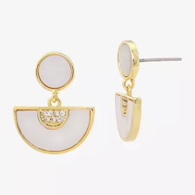 Sparkle Allure Womens Cubic Zirconia 14K Gold Over Brass Drop Earrings