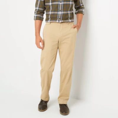 mutual weave Mens Relaxed Fit Flat Front Pant