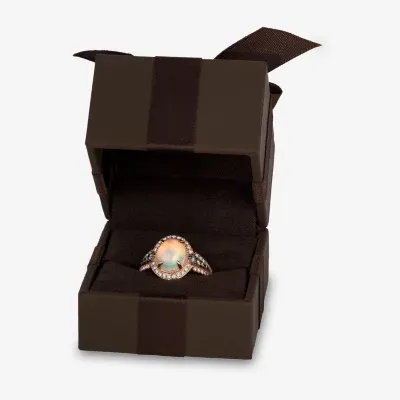 Le Vian® Ring featuring 1  1/5 CT. T.W. Neopolitan Opal™ 1/10 Chocolate Diamonds® 1/3 Nude Diamonds™ set 14K Strawberry Gold®
