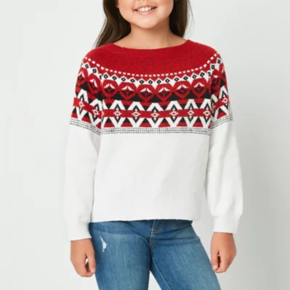 Thereabouts Family Matching Girls Crew Neck Long Sleeve Pullover Sweater |  Alexandria Mall