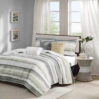 Madison Park Anchorage 6-Pc Printed Quilt Set With Throw Pillows