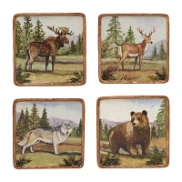 Certified International Mountain Summit 4-pc. Earthenware Appetizer Plate