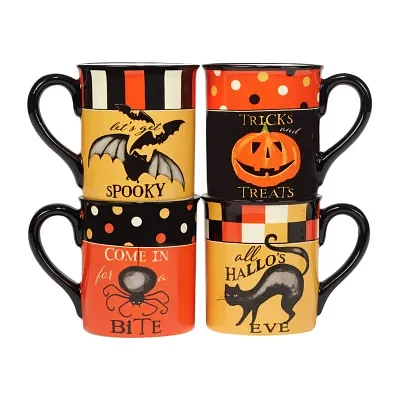 Certified International Spooky Halloween 4-pc. Holiday Coffee Mug