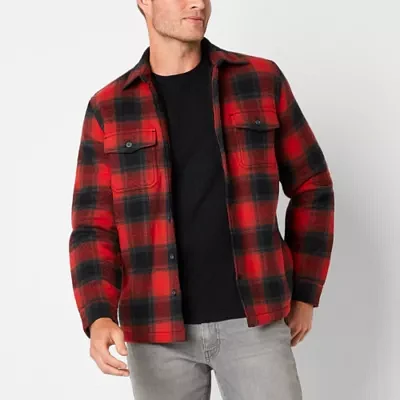 mutual weave Mens Sherpa Lined Shirt Jacket