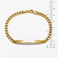 14K Gold 8 Inch Hollow Curb Id Bracelet