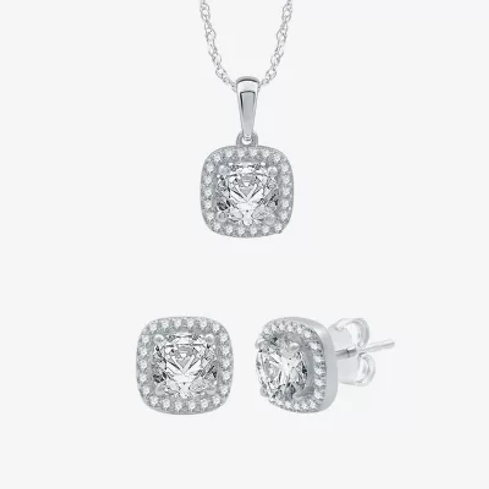 Yes, Please! Lab Created White Sapphire Sterling Silver Cushion 2-pc. Jewelry Set
