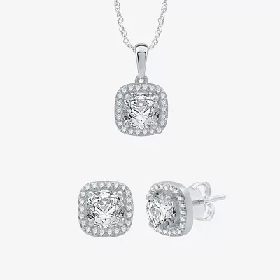 Yes, Please! Lab Created White Sapphire Sterling Silver Cushion 2-pc. Jewelry Set