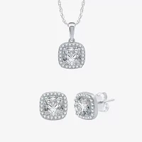 Yes, Please! Lab Created White Sapphire Sterling Silver Cushion 2-pc. Jewelry Set