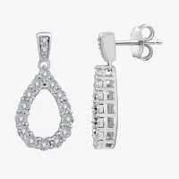 Yes, Please! 1/10 CT. T.W. Natural White Diamond Sterling Silver Pear Drop Earrings