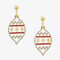 Bijoux Bar Ornament Crystal Drop Earrings