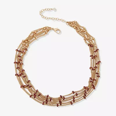 a.n.a Gold Tone Surgical Steel 16 Inch Curb Collar Necklace