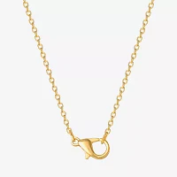 Disney Classics Womens Red Crystal 18K Gold Over Brass Bow 18 Inch Pendant Necklace