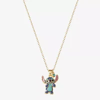 Disney Classics Crystal 18K Gold Over Brass 18 Inch Cable Stitch Pendant Necklace