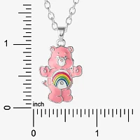 Cheer Bear Crystal Pure Silver Over Brass 16 Inch Cable Care Bears Pendant Necklace