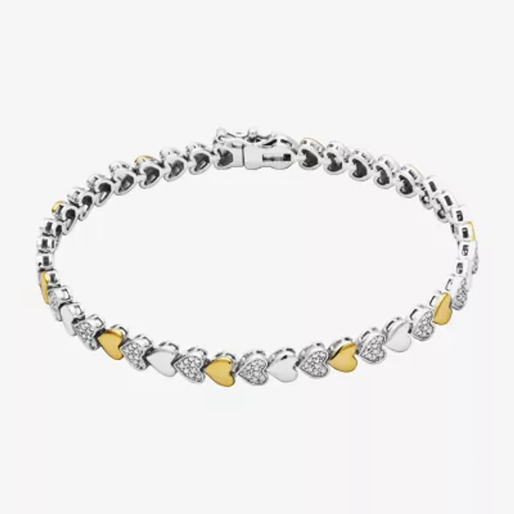 Sparkle Allure Diamond Accent Inch Heart Tennis Bracelet