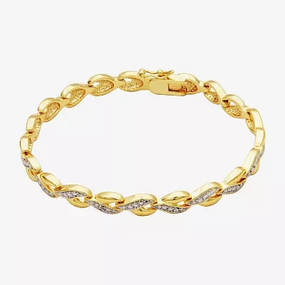 Sparkle Allure Diamond Accent 18K Gold Over Brass 7.25 Inch Tennis Bracelet