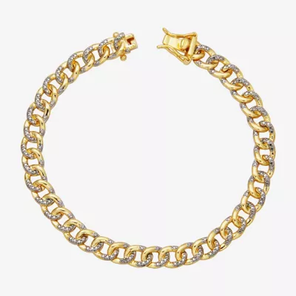 Sparkle Allure Womens Natural Diamond Accent 18K Gold Over Brass 7.25 Inch Tennis Bracelet