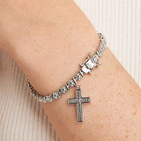 Sparkle Allure Diamond Accent 7.25 Inch Cross Tennis Bracelet