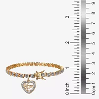 Sparkle Allure Mom Diamond Accent 7.25 Inch Heart Tennis Bracelet