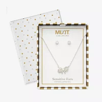 Mixit Hypoallergenic Gold Tone 2-pc. Cubic Zirconia Bow Jewelry Set