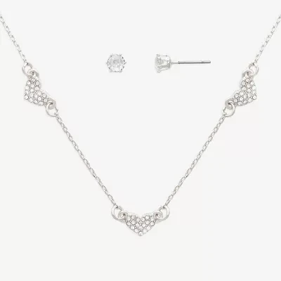 Mixit Hypoallergenic 2-pc. Cubic Zirconia Heart Jewelry Set