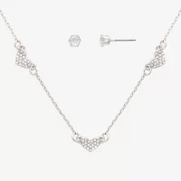 Mixit Hypoallergenic 2-pc. Cubic Zirconia Heart Jewelry Set