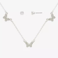 Mixit Hypoallergenic Silver Tone 2-pc. Cubic Zirconia Butterfly Jewelry Set