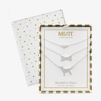 Mixit Hypoallergenic Silver Tone 3-pc. Cubic Zirconia 18 Inch Cable Necklace Set